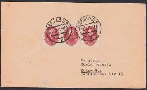 Berlin 10.3.51, Fernbrief mit 8 Pfg. Akademie 264(3) nach Köln-Sülz