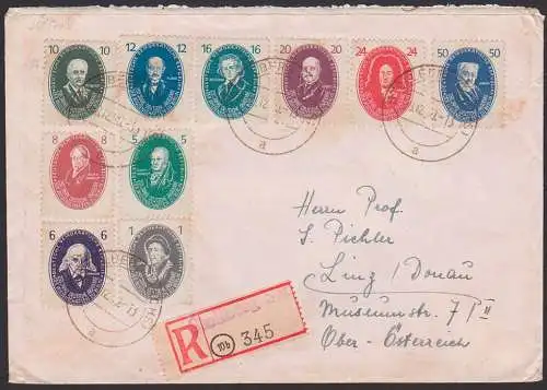 Akademie R-Bf Stollberg 18.12.50, Aushilfs-R-Zettel, (261/70) mit kpl. Ausgabe