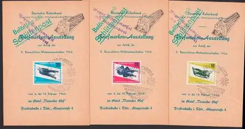 Friedrichroda SSt. WM Rennschlittensport 1966 je mit 3 Best.-St. Schlittensport