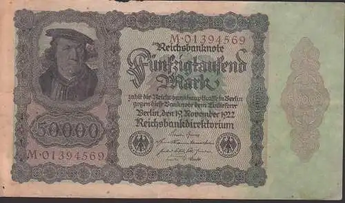 Deutsches Reich, Reichsbanknote 50.000 Mark, Ausgabe 19. November 1922, Serie M