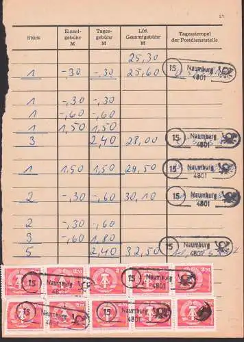 2 M Staatswappen auf Einlieferungsbuch-Seite DDR 2550(10) PSSt. 15 Naumburg 1985