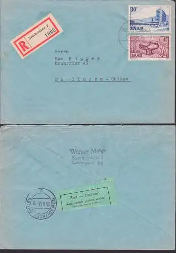 Saarbrücken R-Bf 30 F Universitätsbibliothek, rs. Vignette Zoll kann amtlich geöffnet werden -