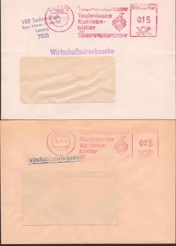 Leipzig zwei AFS Technische Schiebebilder VEB Technodruck