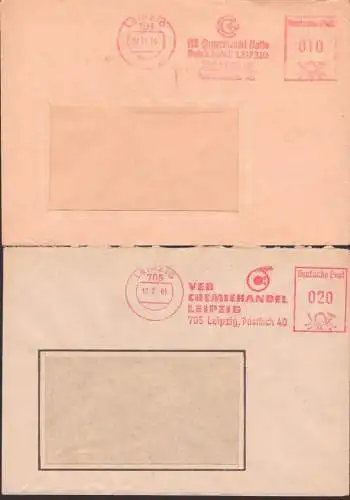 Leipzig 2 versch. AFS VEB Chemiehandel 1965 und 1974
