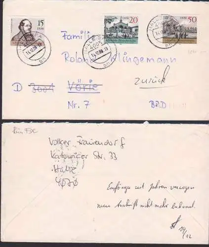 Eisenbahn Friedrich List, Dresdner Bahnhof in Leipzig, Leipziger Bhf in DD, mit "zurück"