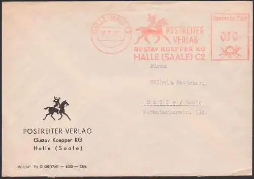 Halle AFS Postreiter Verlag Gustav Koepper KG, Abb. Postillion auf Pferd