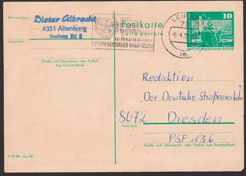 Berlin MWSt. 9.4.78 "Internationales Symposium in Leipzig, Geh”rlosen- und Schwerh”rigen-Verband der DDR"