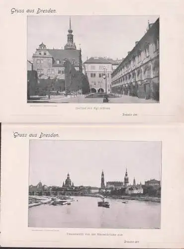 Gruss aus Dresden zwei Karten als Druckache im Groáformat unbeschrieben um 1900, Badestelle in Elbe