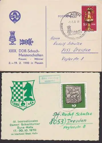 Buna, Plauen SSt. DDR Meisterschaften Männer - Frauen Schach chess échecs Damen Schachturnier