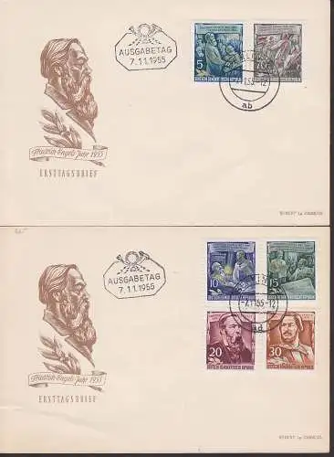 Friedrich-Engels 1955 (465/70) FDC Ost. Berlin 7.11.55