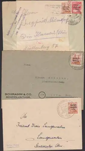 Einheit Deutschland mahnt 1848 - 1948 SSt, MWSt. Grossgottern, Schm?lln, Erfurt