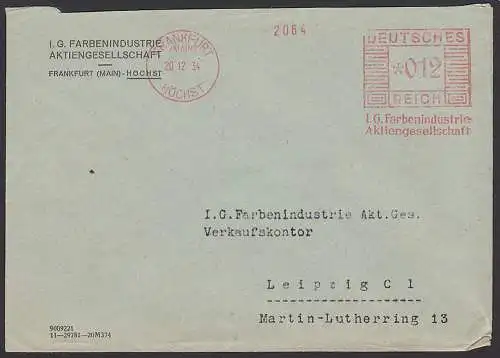 Frankfurt (Main) H?chst AFS 20.12.34 I.G. Farbenindustrie Aktiengesellschaft