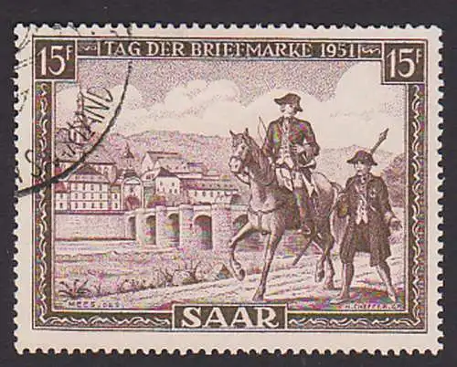 Saarl 305, Postbote, Postreiter, Tag der Briefmarke 1951