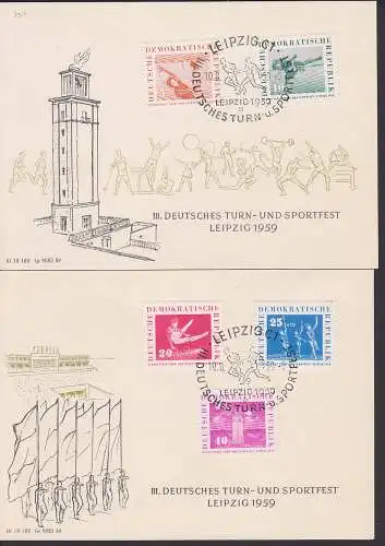 Leipzig Gedenkbl?tter mit Dv vom Turn- und Sportfest 1959 (707/11) (nicht aus Anlassheft)