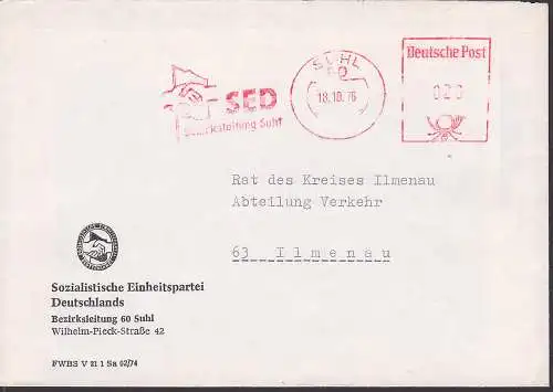 Suhl AFS 18.10.76 SED Bezirksleitung Suhl mit Parteilogo