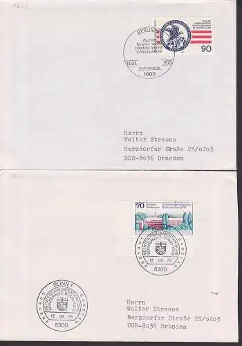 Amerikanische Handelskammer in D. , Int. Konferenz in Bonn je gelaufene FDC (562, 976)