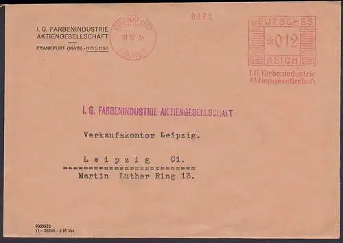 Frankfurt (Main) H?chst  AFS I.G. Farbenindustrie 10.12.34