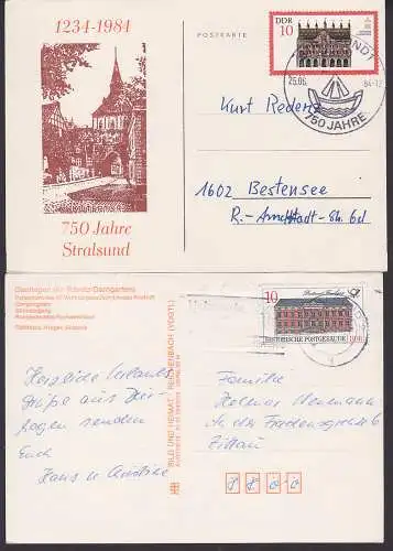 Stralsund zwei versch. Stempel, dabei SSt. 750 Jahre auf Schmuckkarte, Ak, Dierhagen