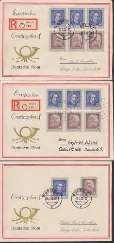 Greiz Ludwig van Beethoven 3 FDC (300/01) dabei zwei Einschreiben
