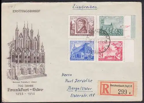 Reichenbach 700 Jahre Frankfurt a.d. Oder R-FDC (258/61)  6.7.54