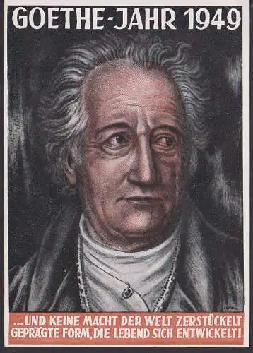 Goethe-Jahr 1949 Kopfbild anlässlich der Goethefeier am 28.8.49 - unbeschrieben