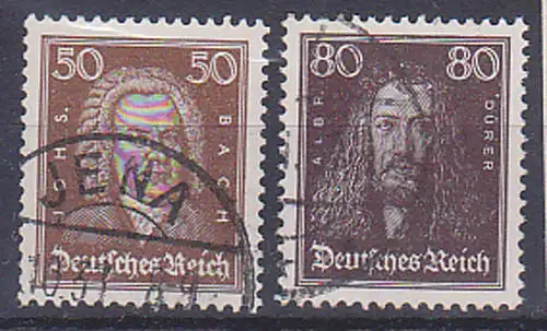 Albrecht D?rer Joh. S. Bach 50 bzw. 80 Pfg gestempelt (396, 397)