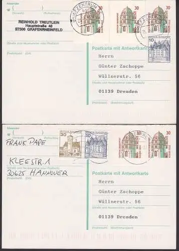 Celle-GA mit GAA auf "Postkarte mit Antwort" Ost. Bzw. MWSt Briefzentrum