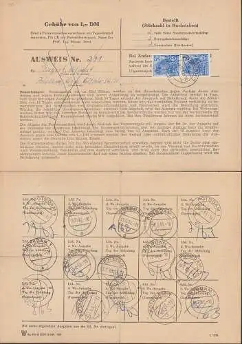 Sammlerausweis ?ber 1,-, freigemacht mit 50 Pfg(2), Potsdam 20.10.62, (DDR 584)