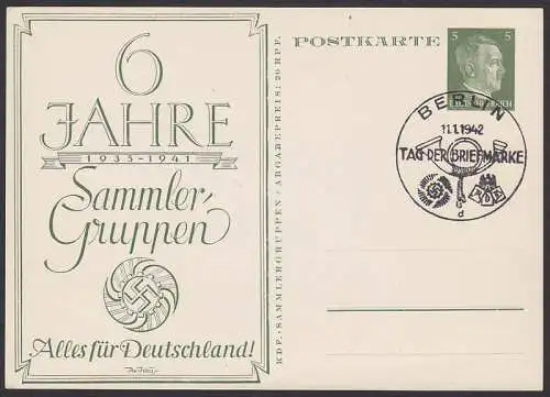 Berlin 6 Jahre Sammlergruppe Alles f?r Deutschland! 1935 - 1941, 5 Pfg. GA PP 155