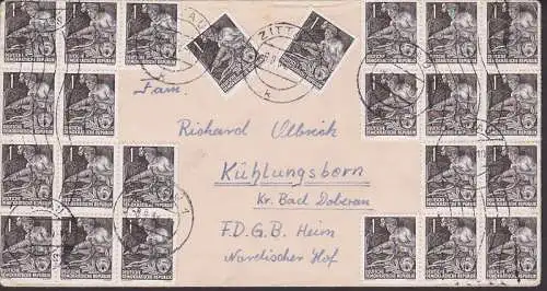 Zittau 6.9.54, Fernbrief mit Bergmann 1 Pfg. (24) nach K?hlungsborn, portogenau