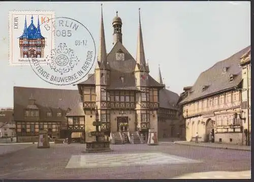 MC 1379 10 Pfg. Wernigerode Rathaus, Ak "Hotel Gotisches Haus"