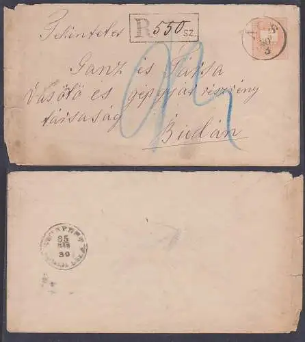 Atsch ACS Ungarn R-Brief Ganzsache von 1885