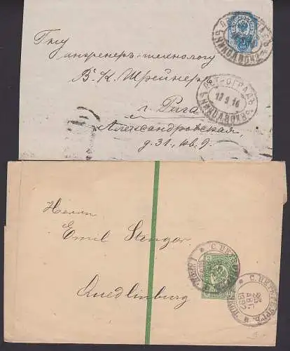 Petersburg, Petrograd zwei GA, dabei Streifband 1882,