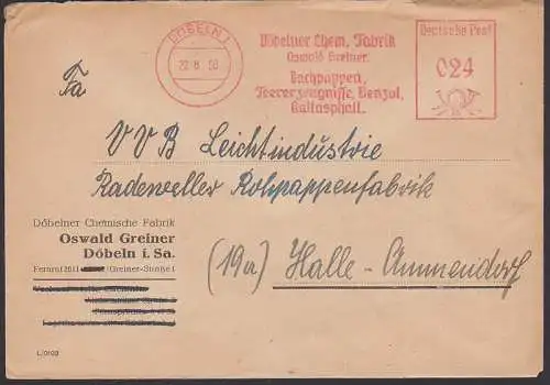 Döbeln 22.8.50 AFS Chemische Fabrik Oswald Greiner