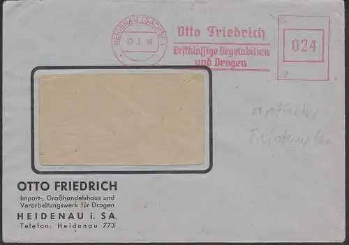 Heidenau (Sachsen) aptierter AFS 22.3.46 Otto Friedrich Vegetabilien und Drogen