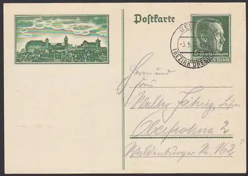 Heldengedenktag 1938 Sonderpostkarte mit Abb. Nürnberg OSt. Geising