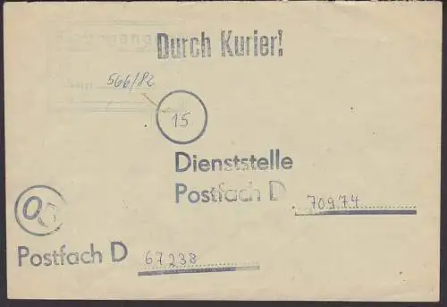 NVA Durch Kurier!  An Dienststelle D 70974 aus 1982, mit Abs.- Code 67238