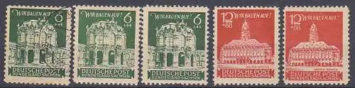 Wiederaufbau Zwinger Dresden 64/65, dabei PF 64 II **, rotes u. weißes Dach Rathaus