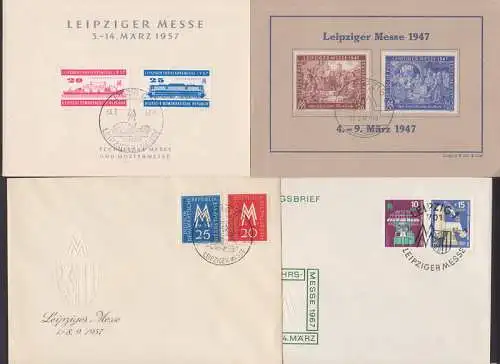 Leipziger Messe 4 Gedenkblätter zw. 1947 und 1967