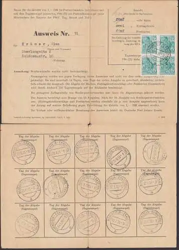 Hohenstein-Ernstthal, Sammlerausweis zw. 1955 und 1956 mit 25 Pfg 5-Jahrplan (415(4))