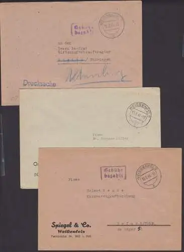Weissenfels Barfrankaturen 1945, Schuhfabrik, Spiegel & Co., Ds mit Weiterleitung Rositz