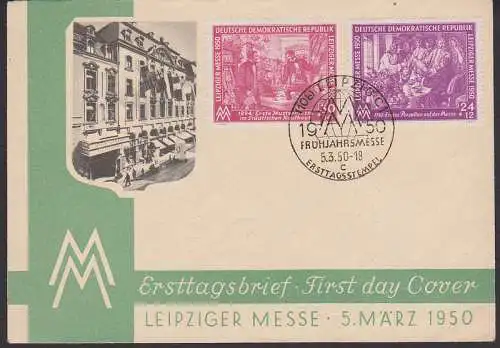 MM Leipziger Messe 1950 FDC 5.3.50 offizieller Umschlag (248/49)