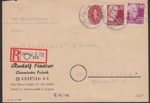 G. W. Leibnitz 24 Pfg in MiF R-Bf aus Leipzig (269) 1.11.50