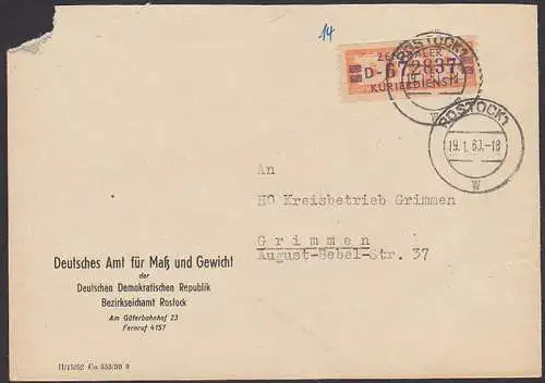 Rostock 19.1.60 mit ZKD B 23 D von Amt für Maß und Gewicht