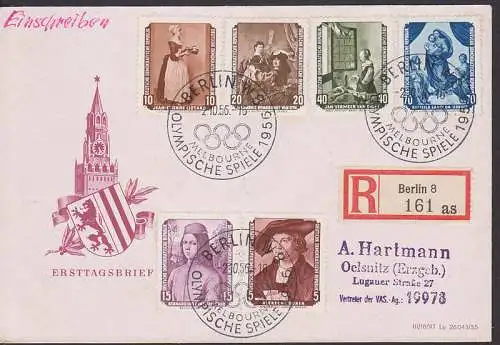 Gemldegalerie Dresden kpl. Satz R-Brief 2.10.56, Sixtinische Madonna, Albrecht Drer (504/09)