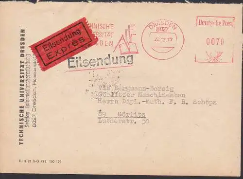 Technische Universitt Dresden Sektion IT 22.12.77 Fern-Eilbrief, AFS