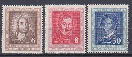 Komponisten Hndel. Albert Lortzing und C.M. von Weber (308/10) **