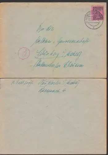 Neukloster Mecklenburg 12 Pfg. SBZ 16us nur links/rechts ungezähnt auf Brief 8.9.45  (gest. 180,-)