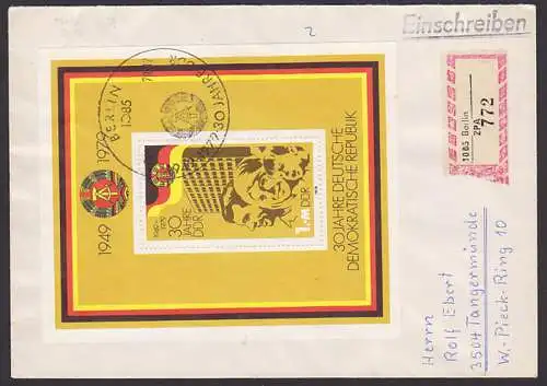 R-Bf mit Bl. 30 Jahre DDR SSt. Berlin (2462)