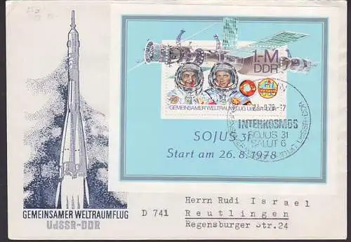 INTERKOSMOS SSt. 21.9.79 Sojus 31 und Salut 6 Bl. 53, Sigmund Jähn